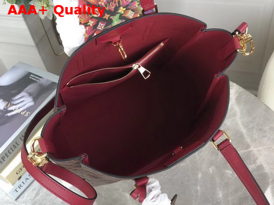 Louis Vuitton Belmont MM Damier Coated Canvas and Cherry Berry Smooth Cowhide Trim N60293 Replica