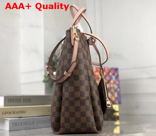 Louis Vuitton Belmont MM Damier Coated Canvas and Venus Pink Smooth Cowhide Trim Replica