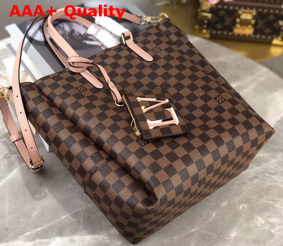 Louis Vuitton Belmont MM Damier Coated Canvas and Venus Pink Smooth Cowhide Trim Replica