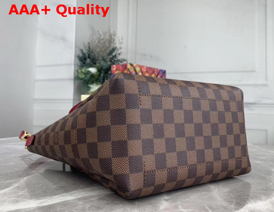 Louis Vuitton Belmont PM Damier Ebene Canvas Red Leather Handles Replica