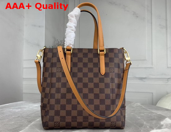 Louis Vuitton Belmont PM Damier Ebene Canvas Saffron Leather Handles N60296 Replica