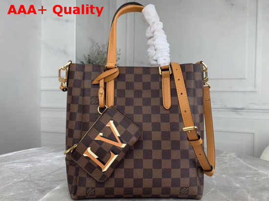 Louis Vuitton Belmont PM Damier Ebene Canvas Saffron Leather Handles N60296 Replica