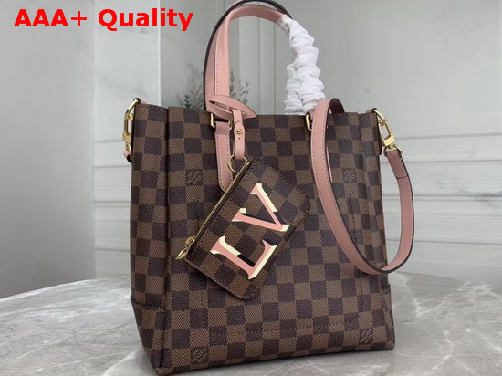 Louis Vuitton Belmont PM Damier Ebene Canvas Venus Pink Leather Handles N60297 Replica