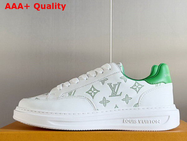 Louis Vuitton Beverly Hills Sneaker Green Monogram Printed Calf Leather 1ABMDX Replica