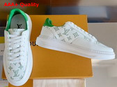 Louis Vuitton Beverly Hills Sneaker Green Monogram Printed Calf Leather 1ABMDX Replica