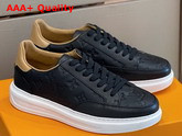 Louis Vuitton Beverly Hills Sneaker Noir Monogram Embossed Grained Calf Leather 1A8V43 Replica