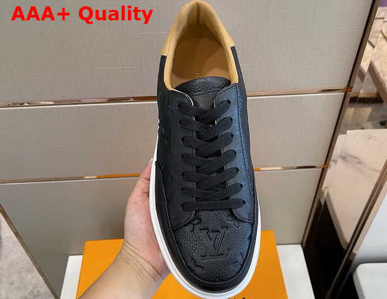 Louis Vuitton Beverly Hills Sneaker Noir Monogram Embossed Grained Calf Leather 1A8V43 Replica