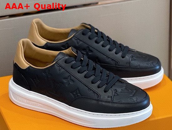 Louis Vuitton Beverly Hills Sneaker Noir Monogram Embossed Grained Calf Leather 1A8V43 Replica