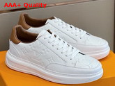 Louis Vuitton Beverly Hills Sneaker in White Monogram Embossed Grained Calf Leather 1A8V3L Replica