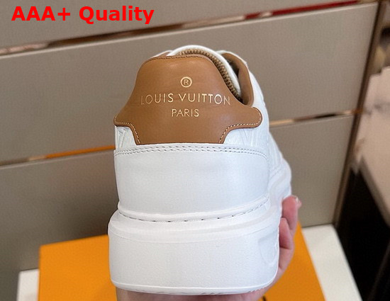 Louis Vuitton Beverly Hills Sneaker in White Monogram Embossed Grained Calf Leather 1A8V3L Replica