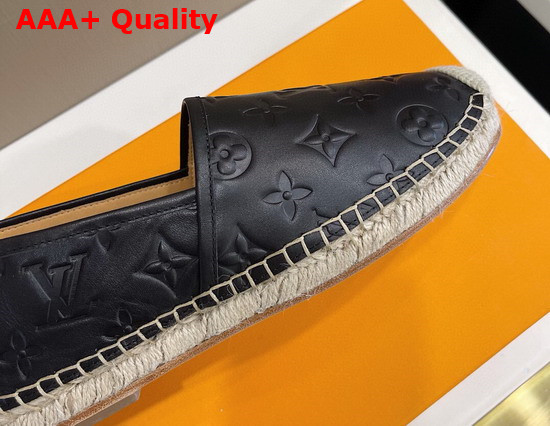 Louis Vuitton Bidart Espadrille Black Monogram Embossed Calf Leather Replica