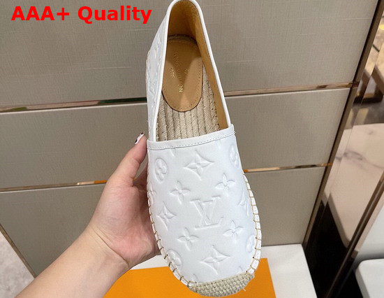 Louis Vuitton Bidart Espadrille White Monogram Embossed Calf Leather Replica