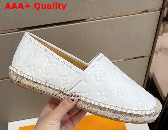 Louis Vuitton Bidart Espadrille White Monogram Embossed Calf Leather Replica