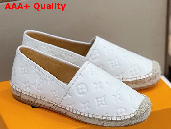 Louis Vuitton Bidart Espadrille White Monogram Embossed Calf Leather Replica