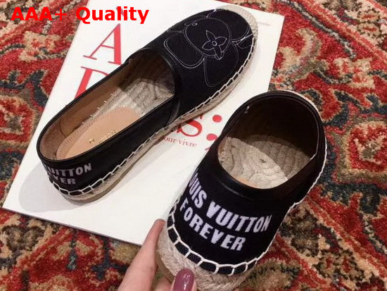 Louis Vuitton Bidart Espadrille in Black Printed Canvas Replica