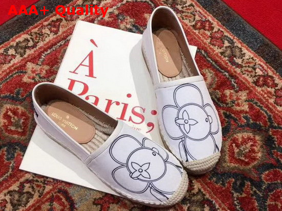 Louis Vuitton Bidart Espadrille in White Printed Canvas Replica