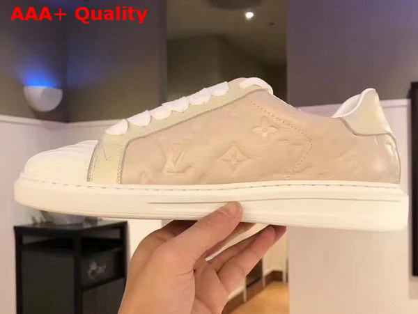 Louis Vuitton Blaster Sneaker in Beige Monogram Embossed Grained Calf Leather with Extra Light Rubber Outsole 1A3EXK Replica