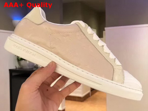 Louis Vuitton Blaster Sneaker in Beige Monogram Embossed Grained Calf Leather with Extra Light Rubber Outsole 1A3EXK Replica