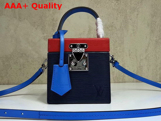 Louis Vuitton Bleecker Box Epi Grained Cowhide Leather Indigo and Coquelicot Red M52466 Replica