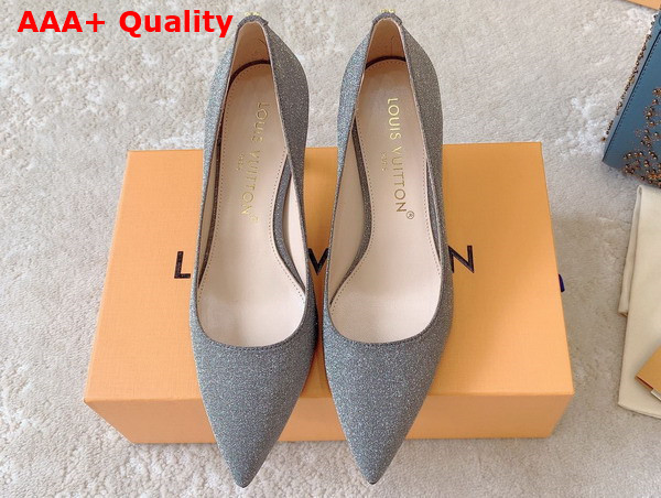 Louis Vuitton Blossom Pump in Grey Textile Leather Outsole Replica