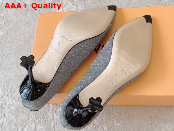 Louis Vuitton Blossom Pump in Grey Textile Leather Outsole Replica