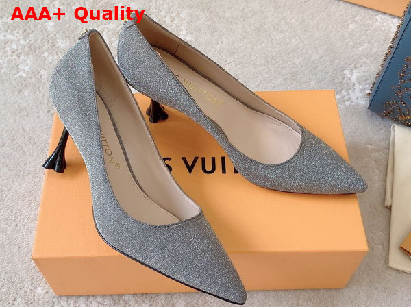 Louis Vuitton Blossom Pump in Grey Textile Leather Outsole Replica