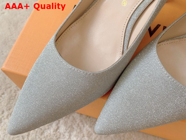 Louis Vuitton Blossom Pump in Silver Textile Leather Outsole 1AC8JI Replica