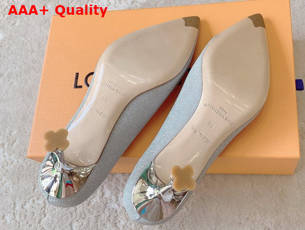 Louis Vuitton Blossom Pump in Silver Textile Leather Outsole 1AC8JI Replica