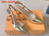 Louis Vuitton Blossom Slingback Pump in Gold Patent Calf Leather 1AC8NY Replica