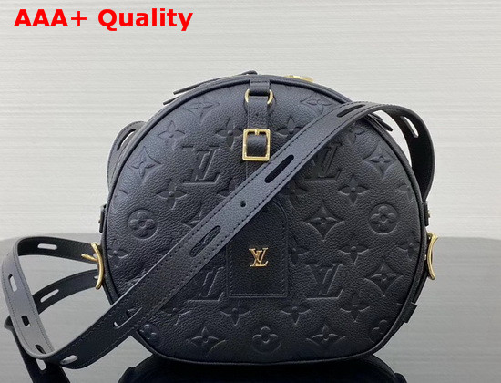 Louis Vuitton Boite Chapeau Souple MM Black Monogram Empreinte Leather M45167 Replica