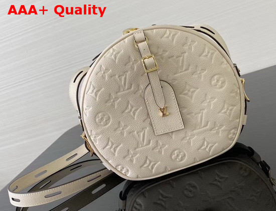 Louis Vuitton Boite Chapeau Souple MM Creme Monogram Empreinte Leather M45276 Replica