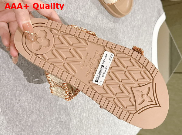 Louis Vuitton Bom Dia Flat Comfort Mule in Natural Raffia 1ACZID Replica