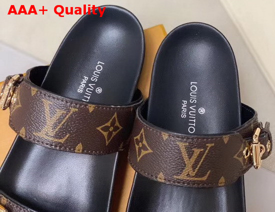 Louis Vuitton Bom Dia Flat Mule in Patent Monogram Canvas 1A3R5L Replica