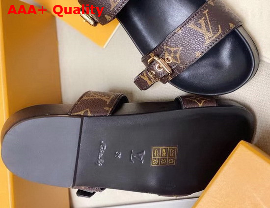 Louis Vuitton Bom Dia Flat Mule in Patent Monogram Canvas 1A3R5L Replica