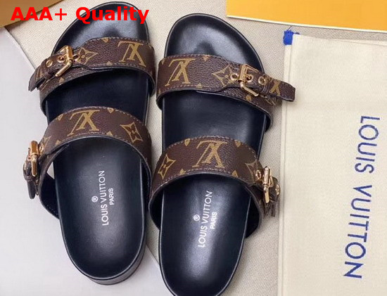 Louis Vuitton Bom Dia Flat Mule in Patent Monogram Canvas 1A3R5L Replica