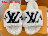 Louis Vuitton Bom Dia Flat Mules Beige Shearling 1A8CXR Replica