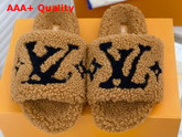 Louis Vuitton Bom Dia Flat Mules Brown Shearling Replica