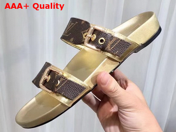 Louis Vuitton Bom Dia Mule Patent Monogram with Gold Replica