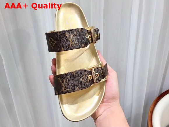 Louis Vuitton Bom Dia Mule Patent Monogram with Gold Replica