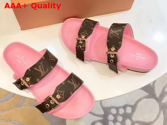 Louis Vuitton Bom Dia Mule Patent Monogram with Pink Replica