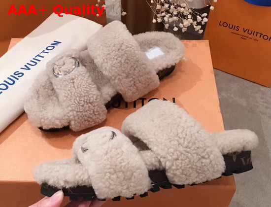 Louis Vuitton Bom Dia Mule in Beige Shearling 1A5MSZ Replica