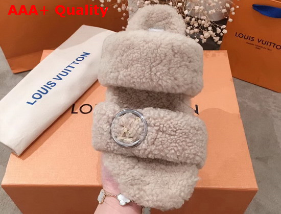 Louis Vuitton Bom Dia Mule in Beige Shearling 1A5MSZ Replica