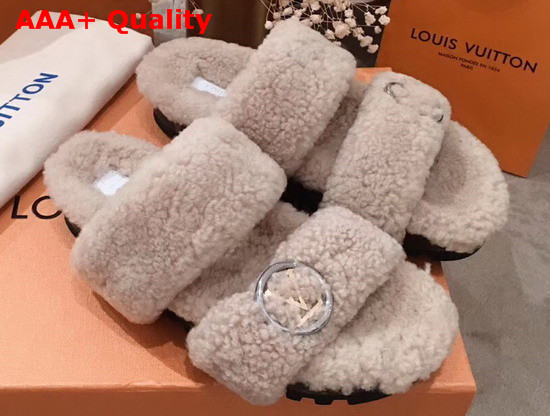 Louis Vuitton Bom Dia Mule in Beige Shearling 1A5MSZ Replica