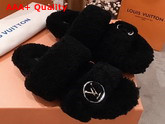 Louis Vuitton Bom Dia Mule in Black Shearling Replica