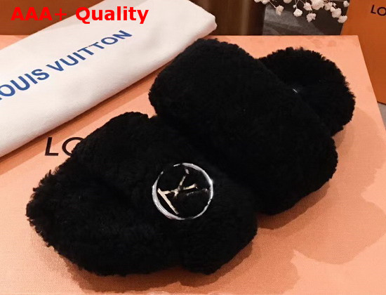 Louis Vuitton Bom Dia Mule in Black Shearling Replica