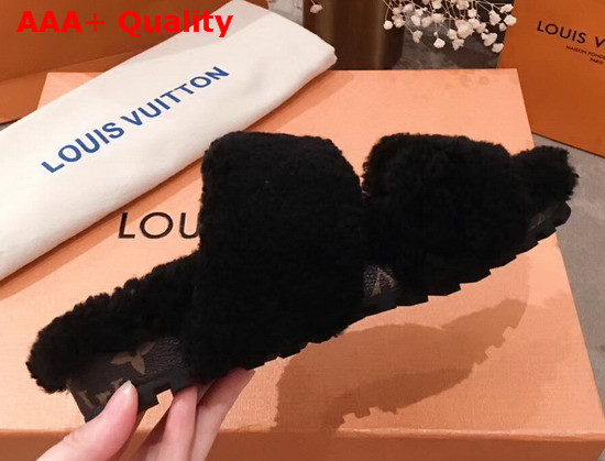 Louis Vuitton Bom Dia Mule in Black Shearling Replica