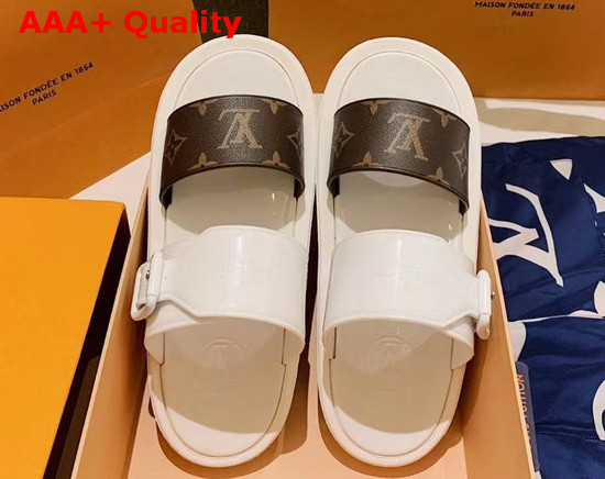 Louis Vuitton Bom Dia Mule in White Rubber with Monogram Motif Replica