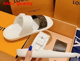 Louis Vuitton Bom Dia Mule in White Rubber with Monogram Motif Replica