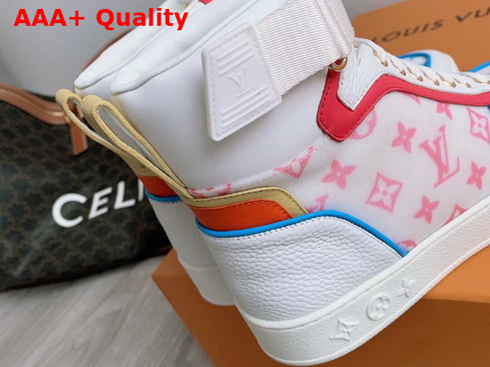 Louis Vuitton Boombox Sneaker Boot Blue Pink Mix of Materials 1A8NZ4 Replica