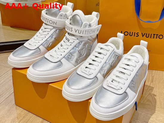 Louis Vuitton Boombox Sneaker Boot Silver Mix of Materials 1A95R4 Replica